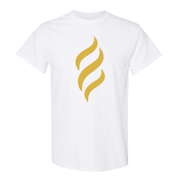 Belair White Color Flame Design Unisex Cotton T-Shirt